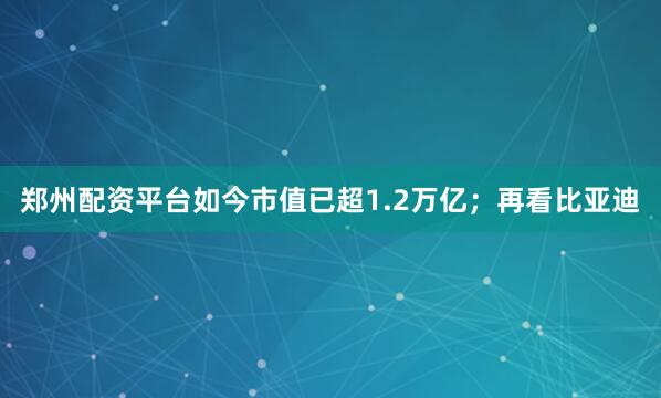 郑州配资平台如今市值已超1.2万亿；再看比亚迪